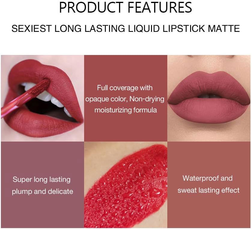 CAKAILA 10 Pcs Matte Liquid Lipstick Set – Smooth, Moisturizing, Long Lasting & Waterproof No reviews yet._thumbnail_4