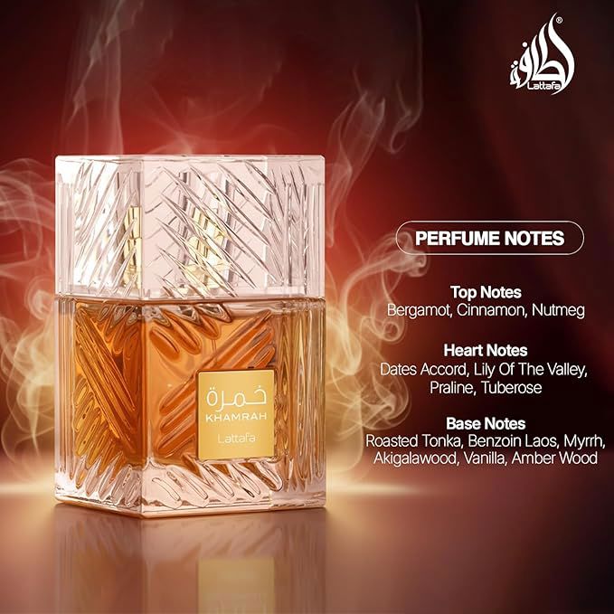 Lattafa Perfumes Khamrah for Unisex Eau de Parfum Spray, 3.4 Ounce